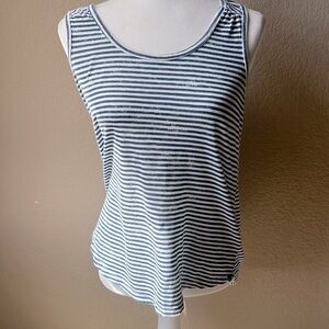 Eddie Bauer blue and white striped tank top, size small